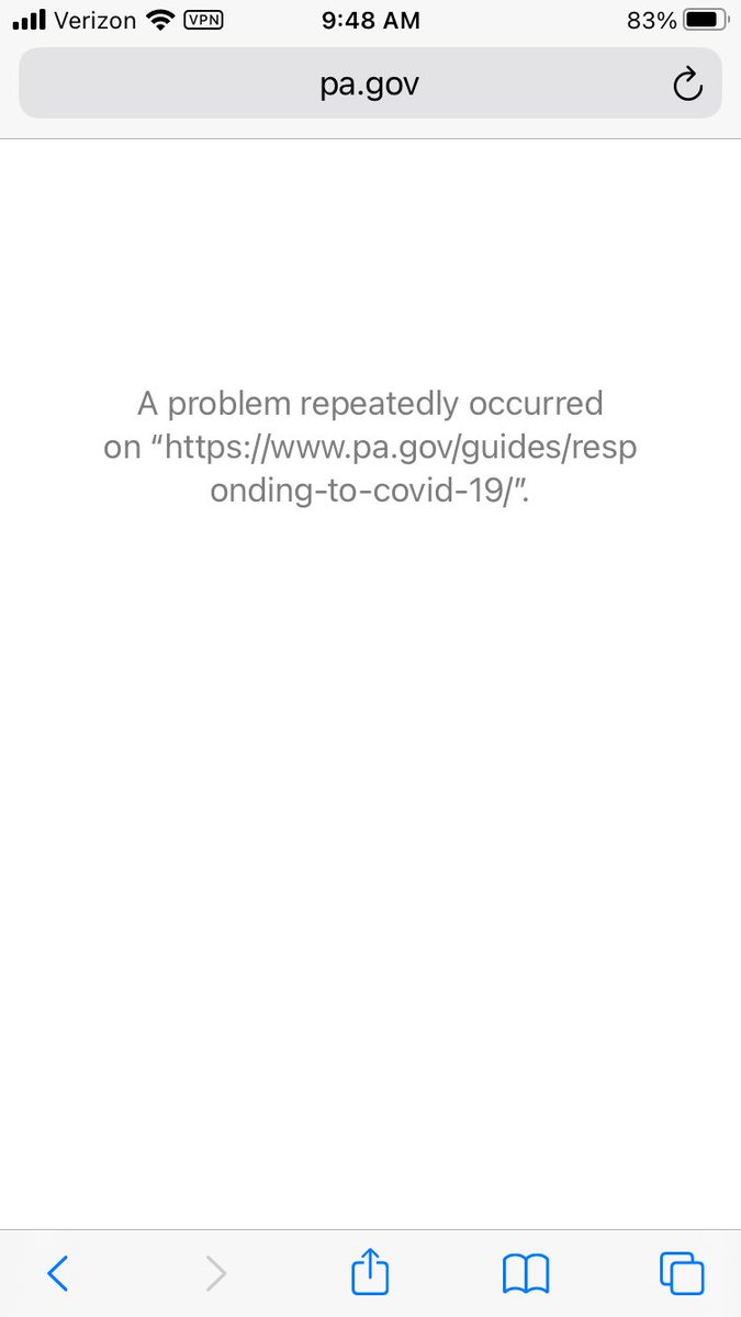 andrewbt's tweet photo. Hey @PAHealthDept the COVID-19 site keeps failing to load on my iPhone 6s. https://t.co/vB46i1w0Gj Maybe you could reach out to @USDResponse for help. Also, mainly, I just want to view a complete consise list of all the currently active restrictions and I don’t know where that is https://t.co/ML3gVRHold