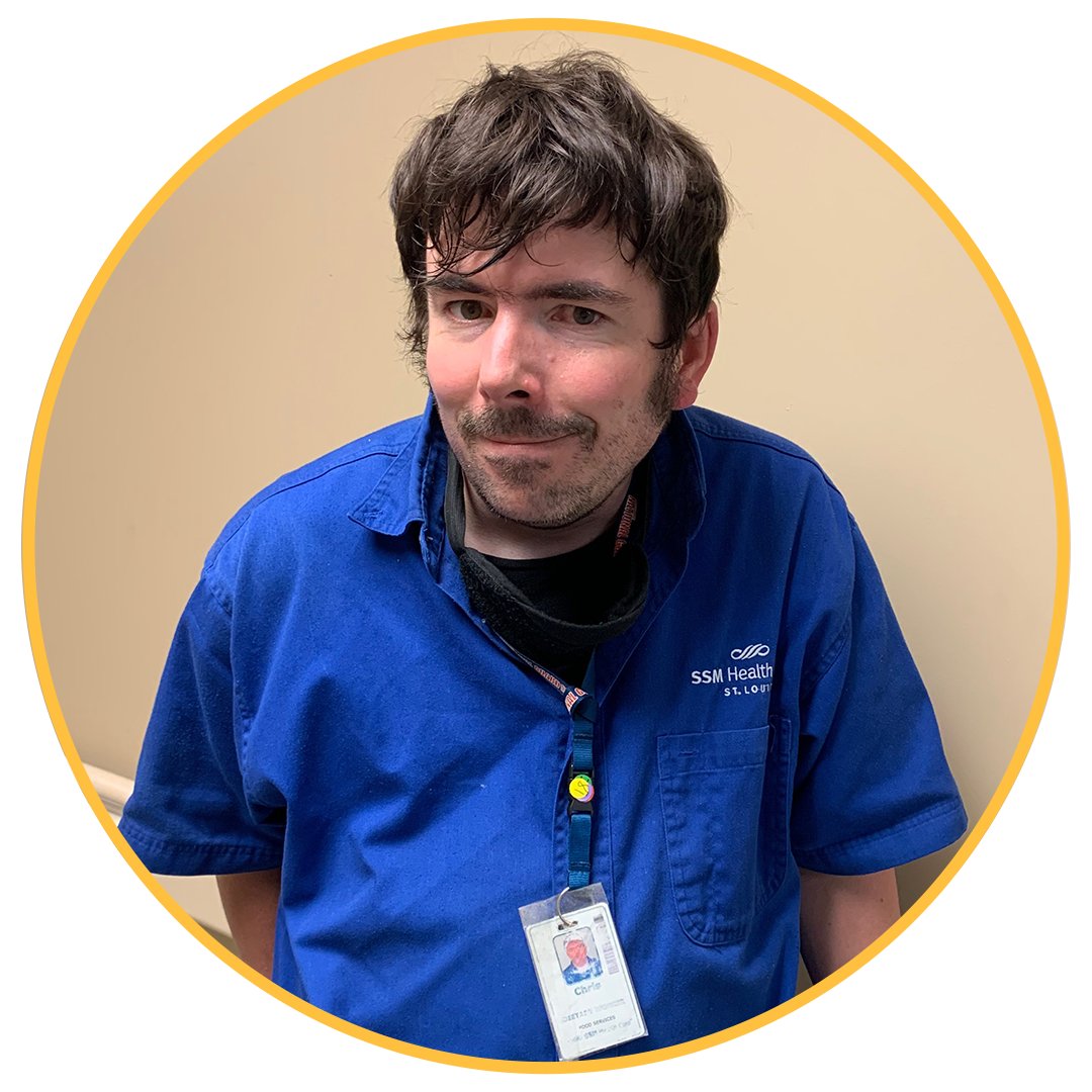 commlivmo's tweet image. Chris has been working as a dishwasher at SSM St. Joseph Hospital for 17 years! As an essential worker during the pandemic, he has displayed a great deal of determination. He's recognized as being one of the most efficient, hard working dishwashers the hospital has on staff.