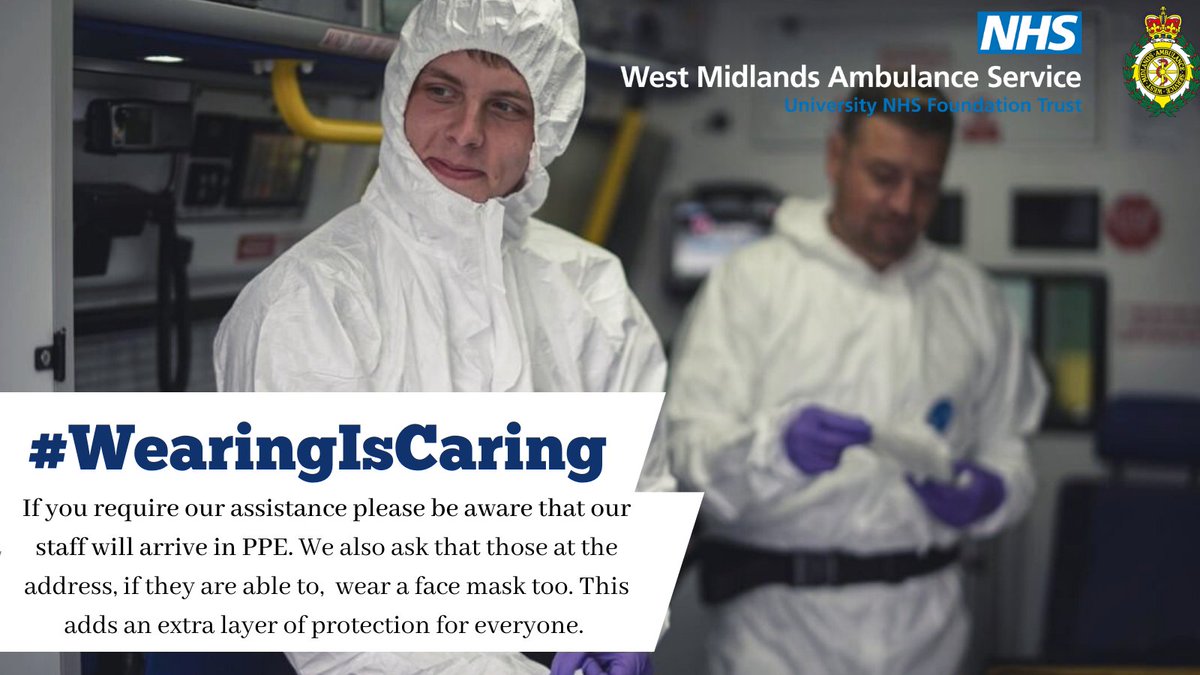 OFFICIALWMAS's tweet photo. If you require our assistance please be aware that our staff will arrive in PPE in order to protect you, themselves and their loved ones😷.

We also ask that those at the address wear a face mask, if they are able to, in order to further protect everyone💚

#WearingIsCaring https://t.co/adkaA2JlWB