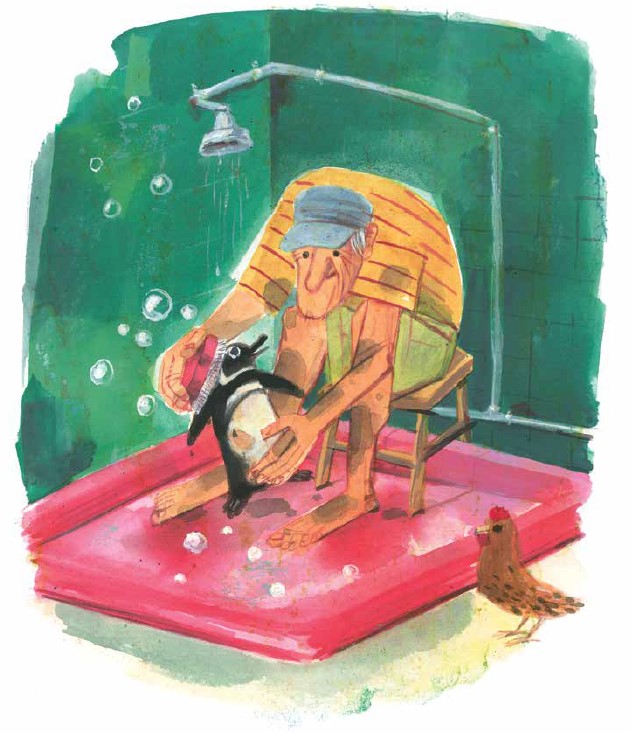 juliedawnabery's tweet photo. Did you know it is #nationalbubblebathday? Well it is, and here's Dindim enjoying his bubble bath in my latest picture book, THE OLD MAN AND THE PENGUIN, illustrated by the wonderful #Pierrepratt. @KidsCanPress https://t.co/2FONrB7Ccw