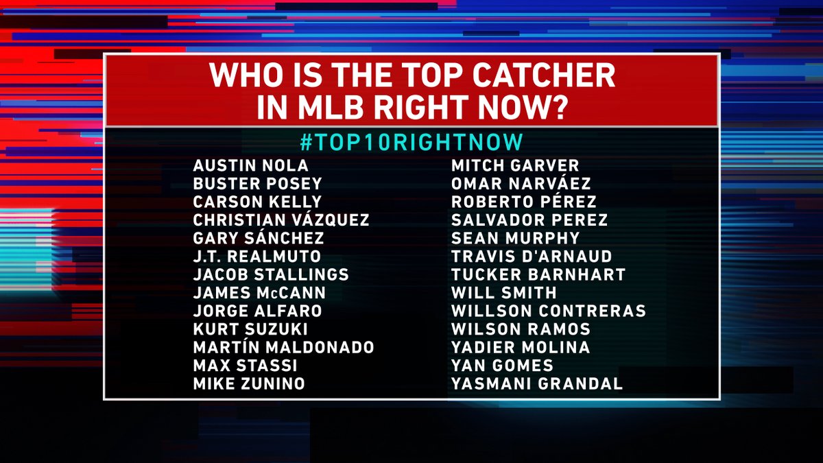 MLBNetwork's tweet photo. The #Top10RightNow debate moves behind the plate!

Who's the best catcher in baseball? https://t.co/SuwbPNOAu5