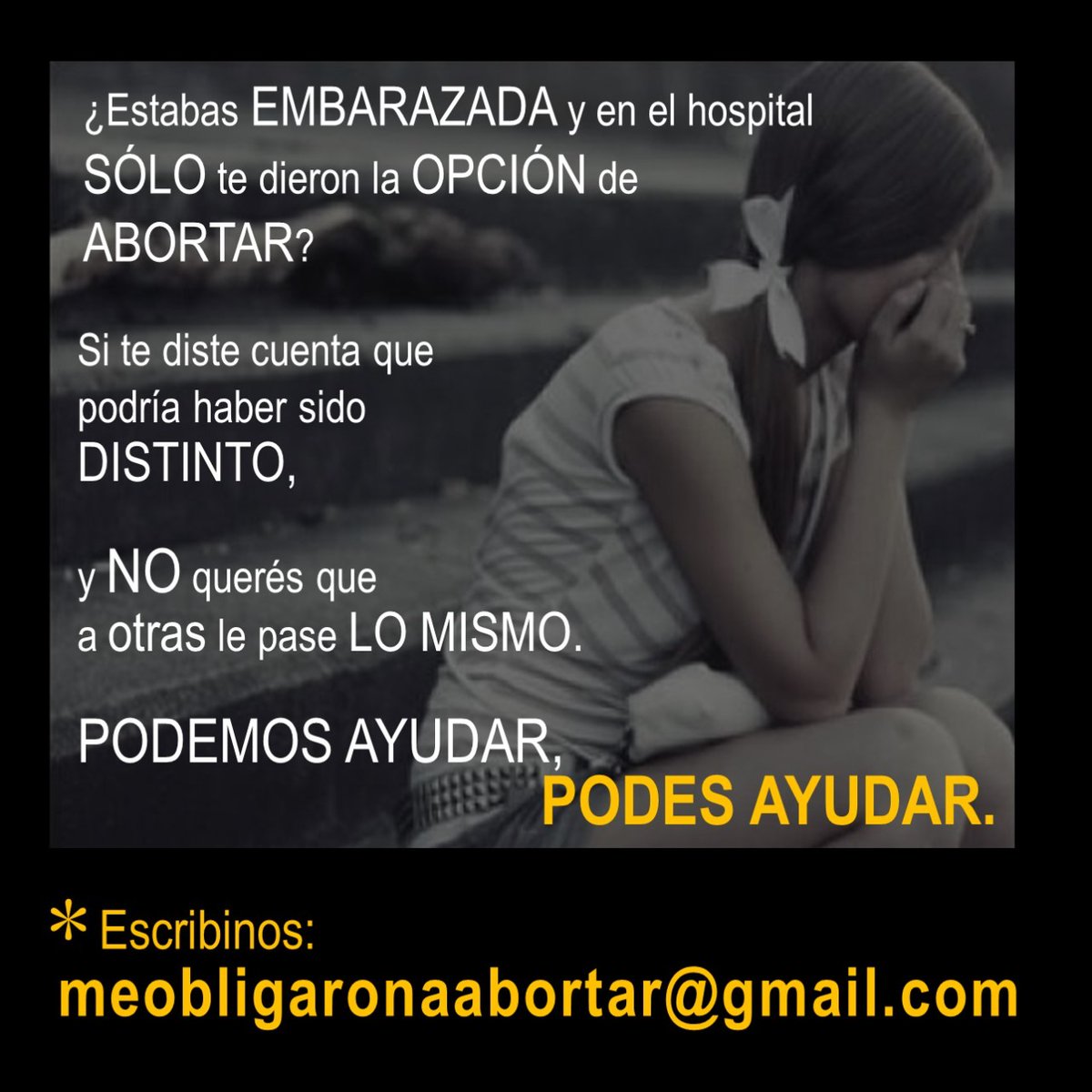 castelarprovida's tweet photo. Solo para Argentina. Si te obligaron / presionaron para abortar, podés ayudar https://t.co/uv8eslAm6L