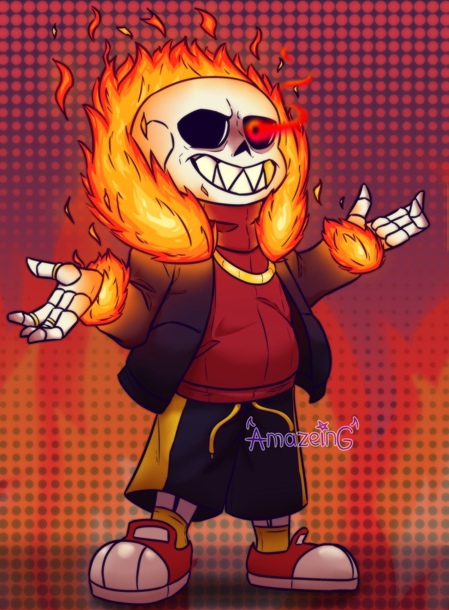 A Maze Com Underfell Sans Drawing Anime Artistontwitter Art Undertale Undertaleau Fanart Au Illustration Skeleton Fire Blaze Flame Commission T Co Lrz5jiwjvw