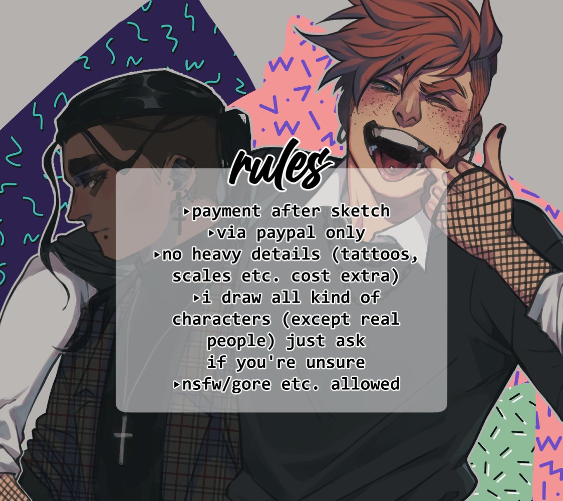 hey there, new year started with lotsa bills so time for commissionssssss!
still i don't want to overwork myself and will only take a few :D write me a dm if you're interested! 