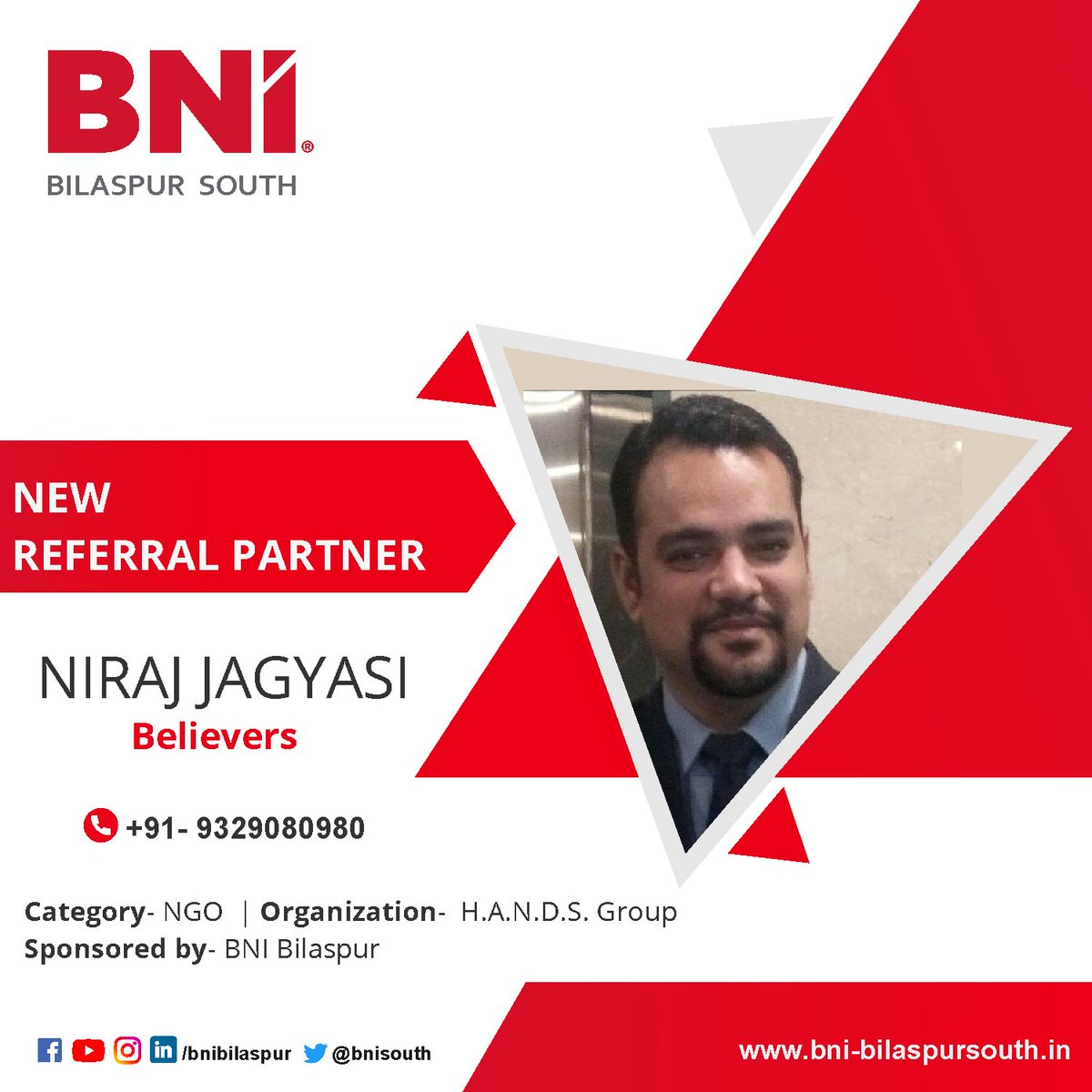 BniSouth's tweet photo. BNI Bilaspur South proudly welcomes Sumita Dasgupta, Avichal Sharma, Niraj Jagyasi & Rekha Ahuja to the BNI Referral Partners family
#business #BniBelievers #BniCollaborators #bnibilaspursouth
#newreferrralpartners https://t.co/q17RfrhjP7