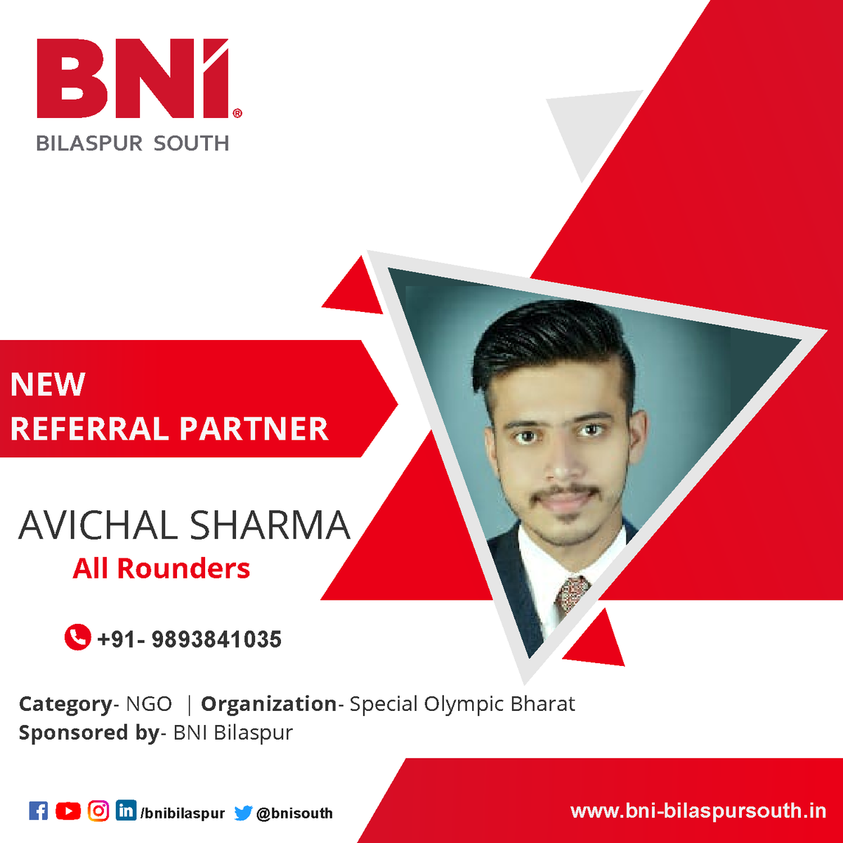 BniSouth's tweet photo. BNI Bilaspur South proudly welcomes Sumita Dasgupta, Avichal Sharma, Niraj Jagyasi & Rekha Ahuja to the BNI Referral Partners family
#business #BniBelievers #BniCollaborators #bnibilaspursouth
#newreferrralpartners https://t.co/q17RfrhjP7