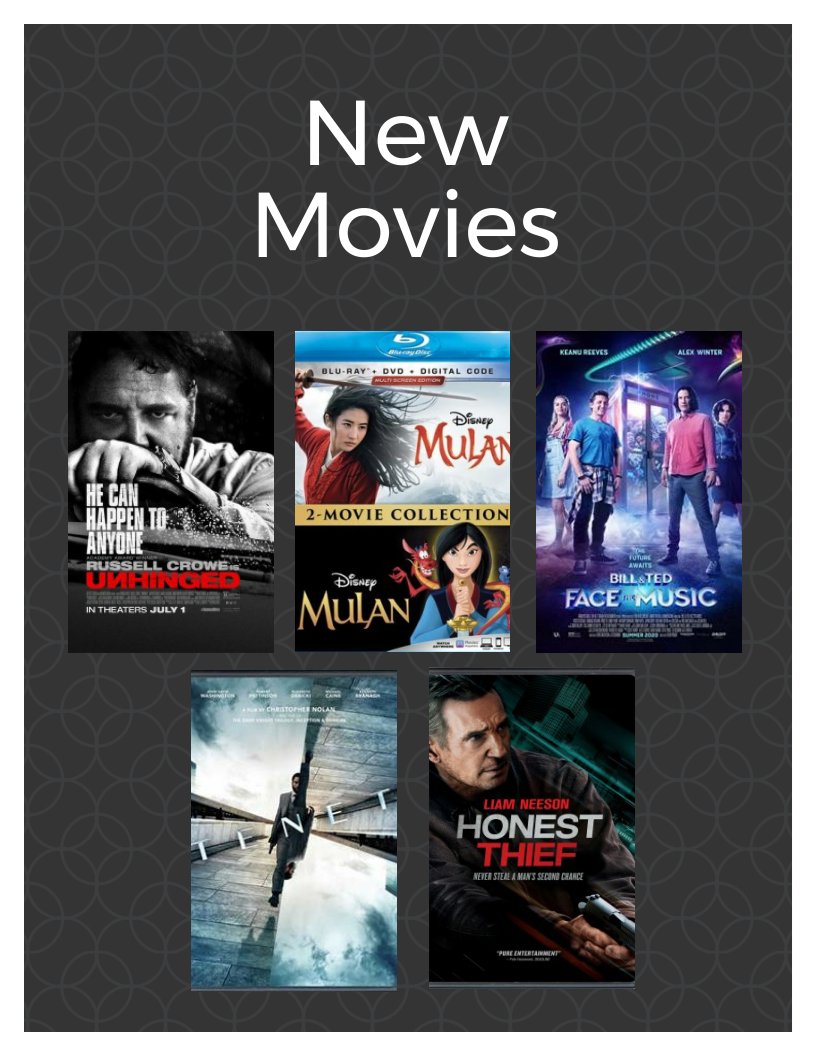 RussPubLib's tweet image. Stop in and check out one of these new release movies for a weekend movie night! libraryaware.com/27STC9