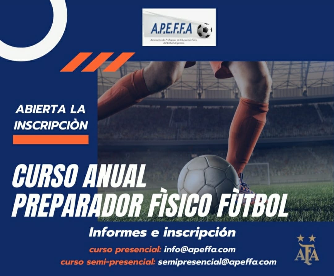APEFFA's tweet photo. Abiertas las inscripciones del ciclo lectivo 2021.
15° temporada capacitando a profesores de todo el mundo en el área de preparación física en fútbol.
Informes : info@apeffa.com https://t.co/tta8g4lxLr