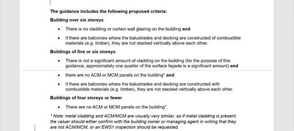 The new guidance has set out which buildings should no longer require EWS checks. Here are the buildings  @RICSnews believes should not require EWS anymore 