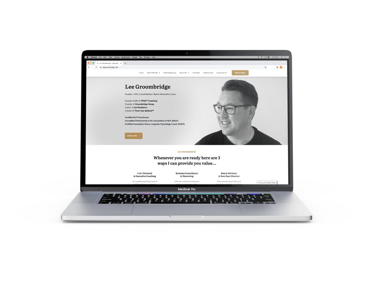 leegroombridge's tweet photo. Here is a link to my personal website if you want to get in touch regarding; Personal Coaching, Business Consultancy, Company Advisory work. https://t.co/uFc8TYlaCN
#personalcoach #executivecoach #businessconsultant #ceocoach #nonexecutive #nlppractitioner #eosimplementer #ceo https://t.co/yVMEwPKKIl