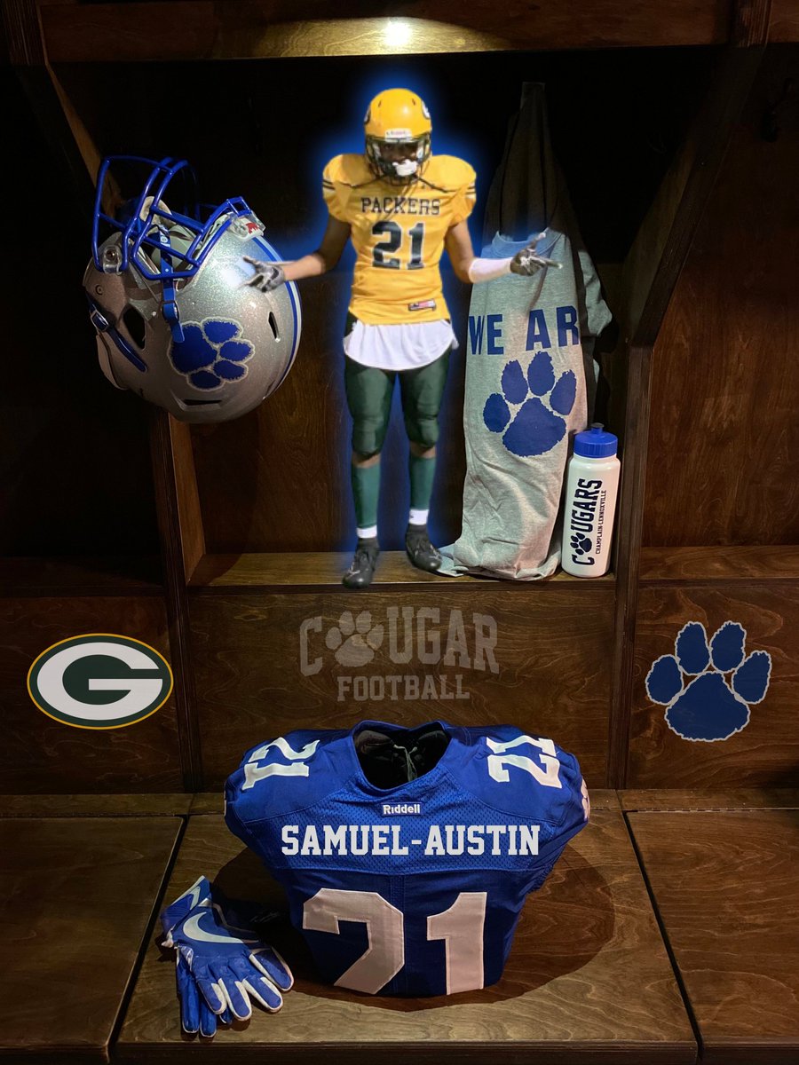Football: ⚪️🔵 2021 Recruitment 💥 Sayvion Samuel-Austin Welcome to the Cougar Family! ℹ️ Greenfield Park Packers ✅ 6’1' 198lbs ⭐ QMFL Allstar 2019 #cougarpride #bleedblue #reload #colldiv1