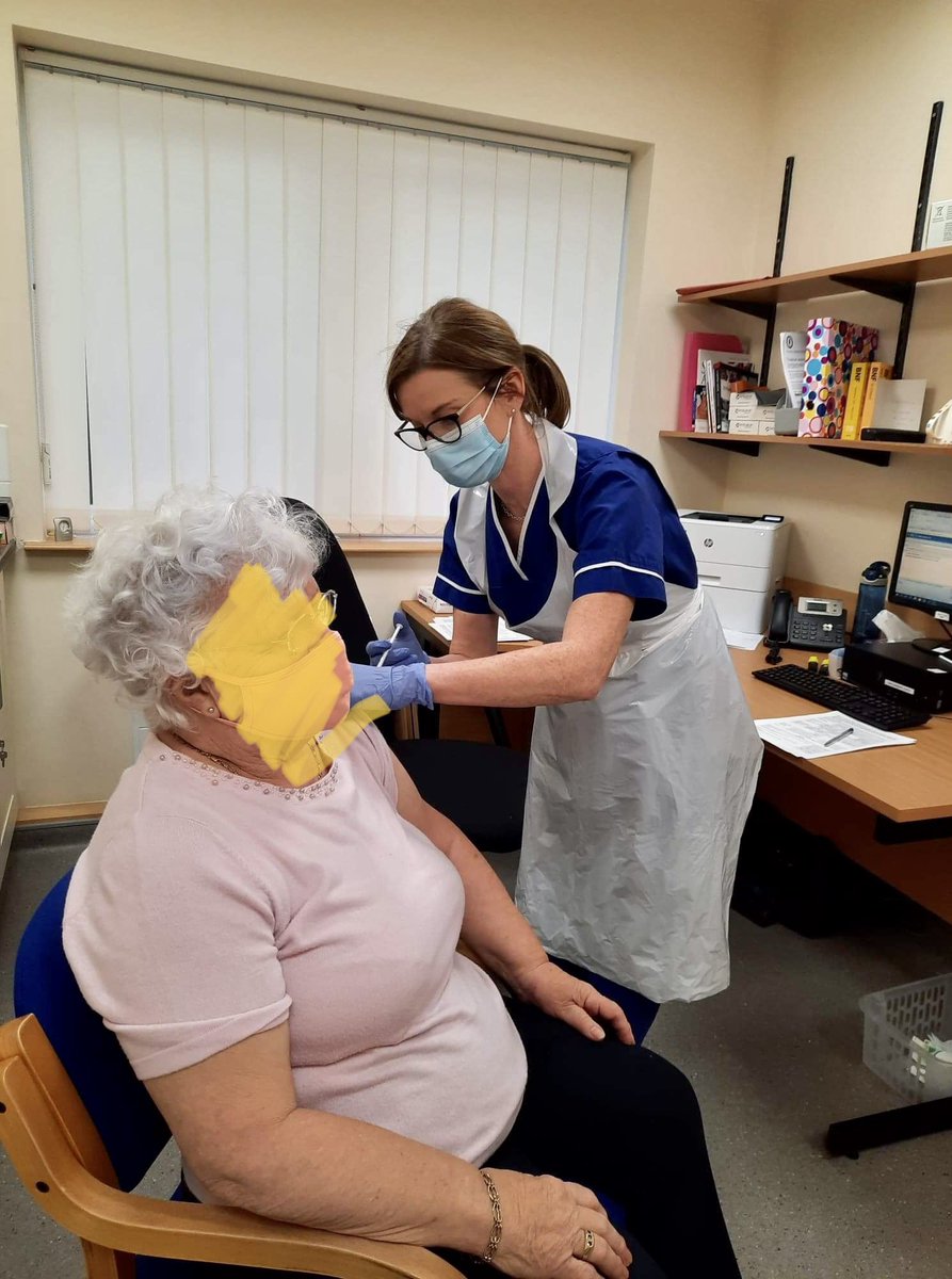 drdannaylor's tweet photo. Its happening, my wife has started the vaccination program in north wales.... #vulnerablefirst #StayHome i am very proud https://t.co/4gTX6eRX2I