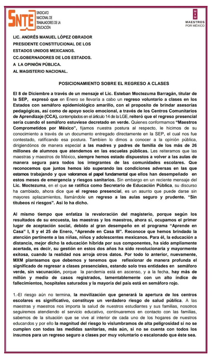 SNTE36decepcion's tweet photo. #RegresoSeguroMxM A las maestras y maestros, nos importa el derecho a la educación, es nuestra razón de ser, nos importa la defensa del derecho a la salud, como uno de los derechos universales del ser humano. @SEP_mx @Excelsior @El_Universal_Mx @lajornadaonline @Milenio #FelizVi https://t.co/zwRWdZb1dR