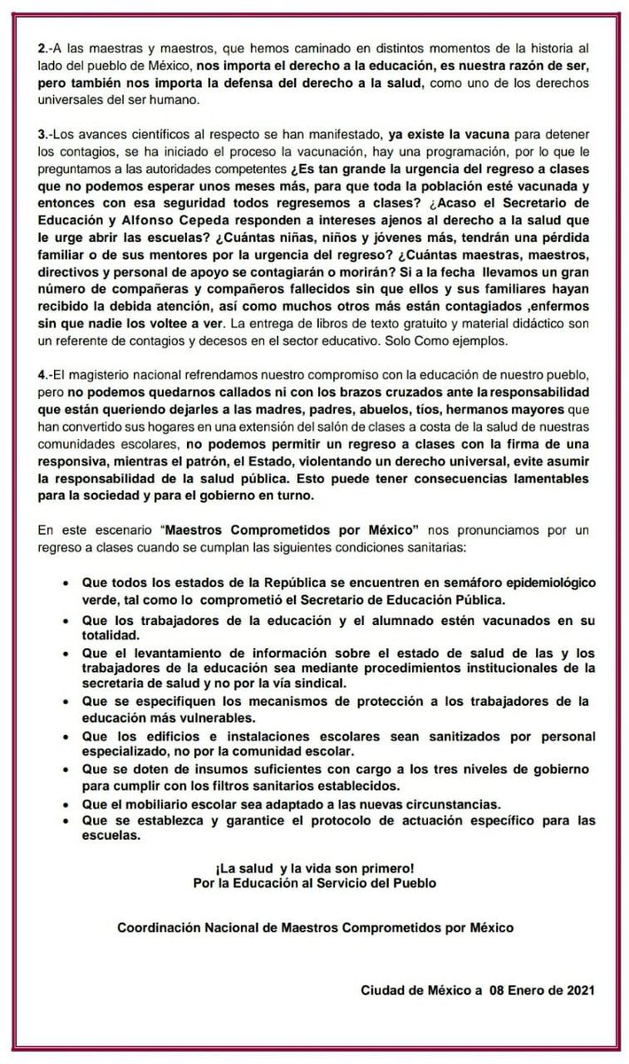 SNTE36decepcion's tweet photo. #RegresoSeguroMxM A las maestras y maestros, nos importa el derecho a la educación, es nuestra razón de ser, nos importa la defensa del derecho a la salud, como uno de los derechos universales del ser humano. @SEP_mx @Excelsior @El_Universal_Mx @lajornadaonline @Milenio #FelizVi https://t.co/zwRWdZb1dR