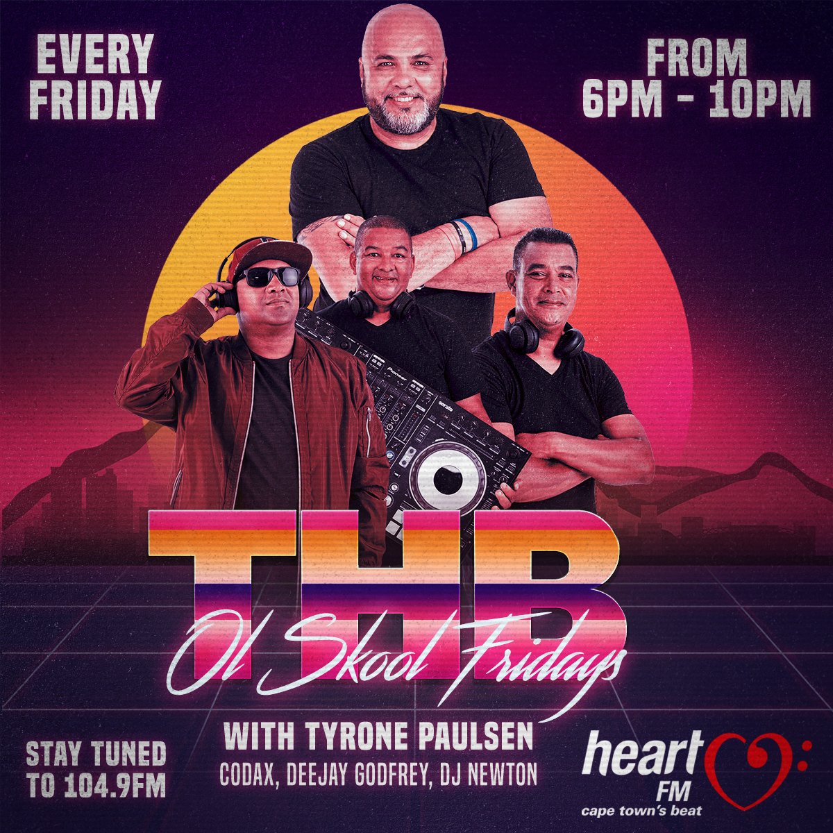 tyronepaulsen's tweet photo. LIVE from my house its time for the #StayAtHomeParty Edition of #THBOlSkoolFridays where we bring you #4HrsOfLekkaness with Mixes from me, @DjCodax @DJNewton411 & #theyardman #deejaygodfrey Connect with your family & friends via #capetownsbeat @Heart1049FM https://t.co/5BqNLHWAbL