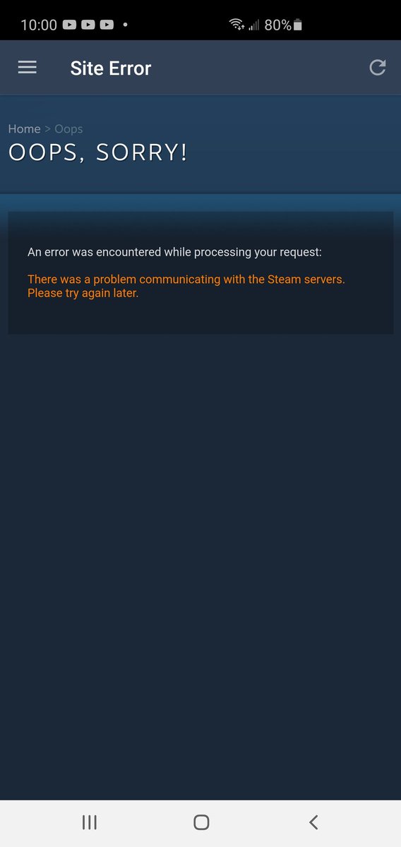 AceEmulation's tweet photo. @SteamStatus @Steam Nope https://t.co/F12oXax8u3