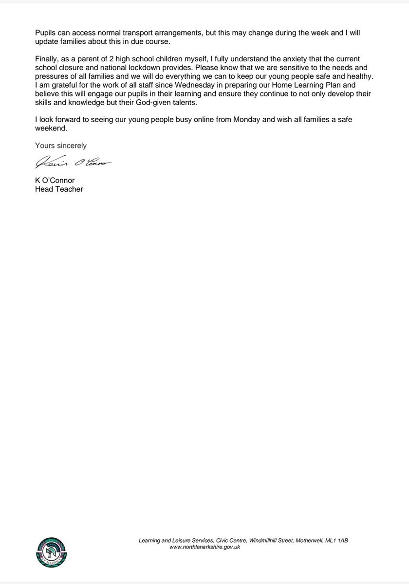 St_Maurice_High's tweet image. Online Learning Information: please find attached a letter from Mr O’Connor with information regarding the start of online learning on Monday 11 January. All information documents have been emailed to families and are on the school website at blogs.glowscotland.org.uk/nl/stmauricesw…