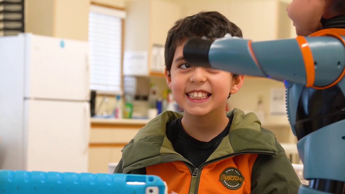 BCSTA_News's tweet photo. Meet Milo the robot! Milo walks and talks and mirrors facial expressions to help connect with learners on the autism spectrum in @WestVanSchools! https://t.co/1N46Iwtcwu #bced 🤖 https://t.co/x9ektYiAFN
