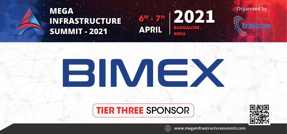 TraiCon_Events's tweet image. @bimexengineers is officially on board as TIER THREE SPONSOR for the Mega Infrastructure Summit at Lait Ashik Hotel Bangalore on 06 &amp;amp; 07 April 2021.

#MIS2021 #megainfrastructure #indiainfrastructure #physicalevent #construction #engineering #architecture #technology #BIMEX