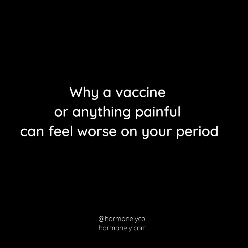 During a #painfulperiod, your brain re-maps how it interprets pain. 😖  Things that wouldn't make you bat an 👁️  can suddenly make you go ouch. ➡️  bit.ly/2Lf9ngP or hormonely.com/will-i-get-a-h…
✨
#vaccine #covid #pandemic #health #pms #periodproblems #hormones #wome ...