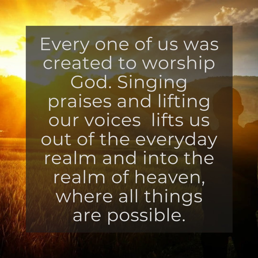 Worshiping God changes the atmosphere, both internally and externally.  Worship brings our hearts into intimacy with God and focuses our attention  on Him—our Healer, Redeemer, Provider. #worship #quote #praise, image size:1080x1080