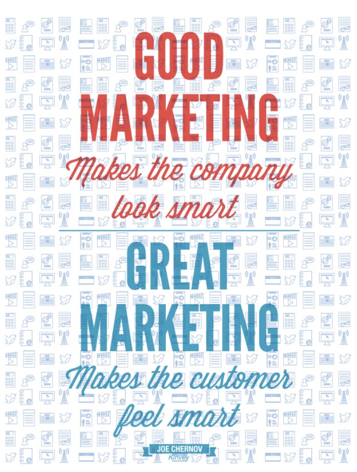 HOOMANmkting's tweet photo. “Good marketing makes a company look smart...

..Great Marketing makes the customer feel smart” 

#marketing #customercommunications #marketingcommunications https://t.co/PToyEMIeZj