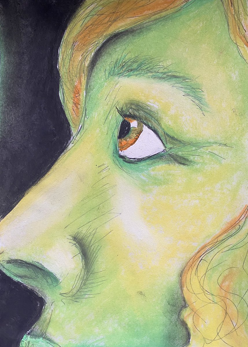 RonSukiRon's tweet photo. World events have left me with a lot of #anxiety recently. Iโm trying to channel my inability to sleep or sit still into something creative. With my paints inaccessible, this week I picked up my 12-pack of GCSE chalk pastels for the 1st time in >15 yrs to depict my #lockdownfeels https://t.co/aQN5scWnHn