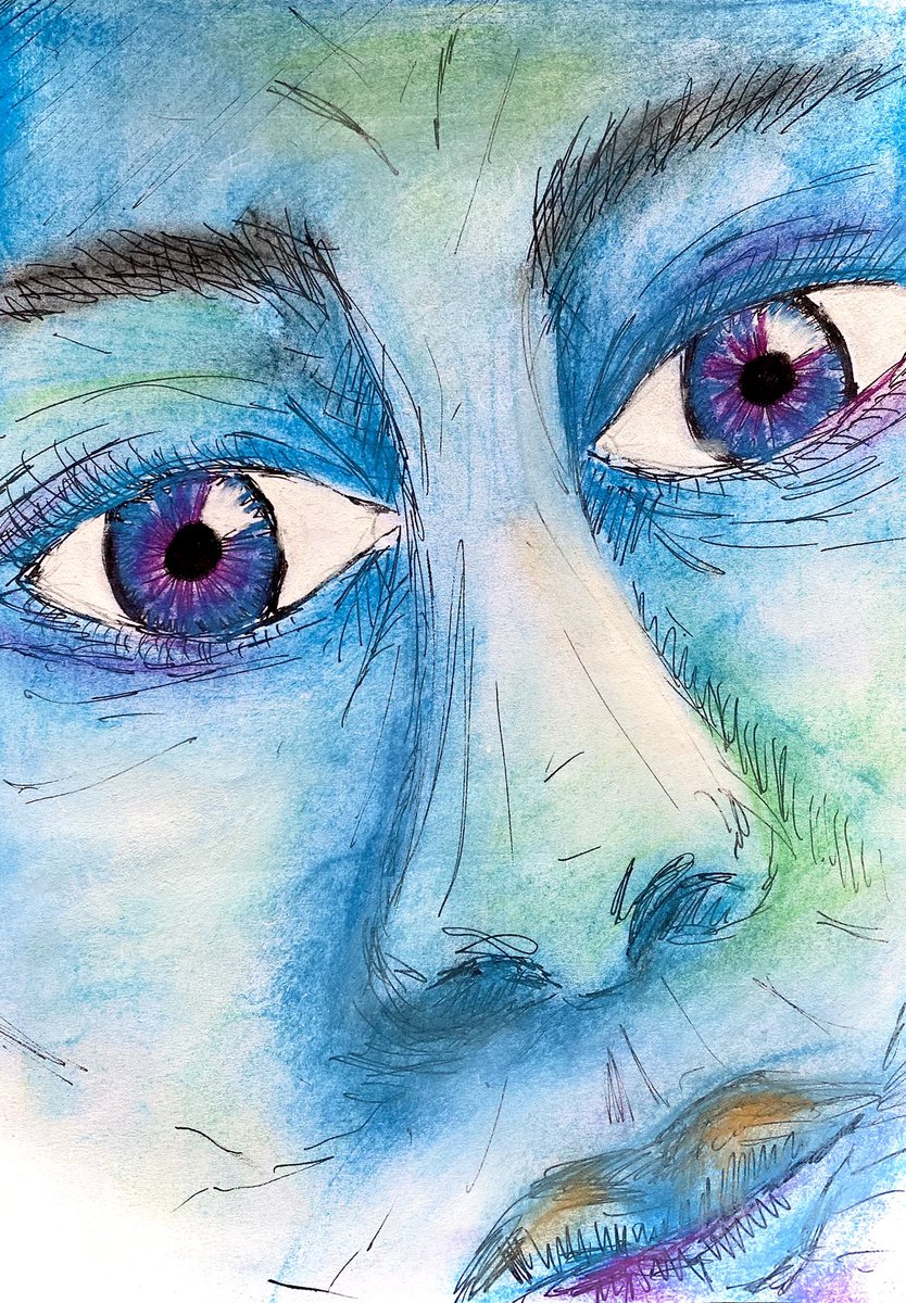 RonSukiRon's tweet photo. World events have left me with a lot of #anxiety recently. Iโm trying to channel my inability to sleep or sit still into something creative. With my paints inaccessible, this week I picked up my 12-pack of GCSE chalk pastels for the 1st time in >15 yrs to depict my #lockdownfeels https://t.co/aQN5scWnHn