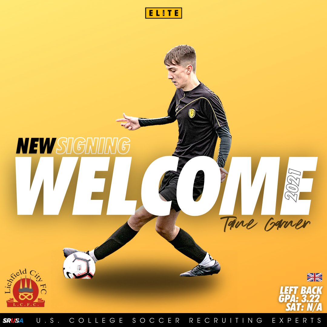 We are delighted to welcome new #SRUSA Elite Men’s Soccer Client, Taine Garner. A very athletic and defensively strong Left Back.

🕛 Fall 2021 (Open to 2022)
⚽ Left Back
📍 Lichfield, UK
📚 3.22 GPA
✅ Lichfield City FC U21s

Welcome to the #SRUSAFamily Taine.

#One2Watch