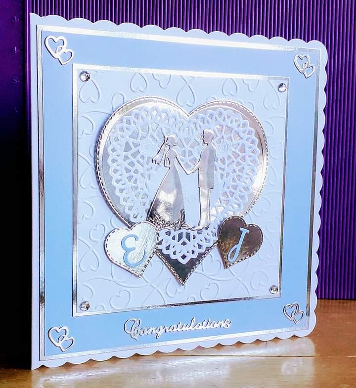 by_maxine's tweet photo. I really loved creating this Wedding Card for a happy couple on their special day. Made using their wedding colours, & personalised with the couple's initials. #HandcraftedByMaxineB #supportsmallbusiness #OrderbyDM #handmadecardsforsale #Wedding #HappyCouple #Bride #Groom https://t.co/1vlG77Zy1c