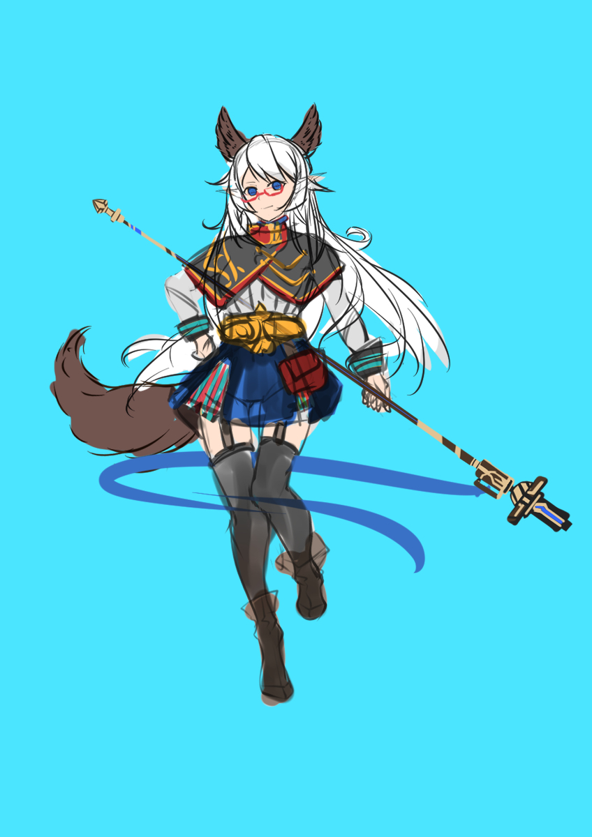 伊古ahh 角色设计 練習2 キャラクターデザイン 女の子 美少女 獣耳 落書き オリキャラ 白髪 魔法使い 練習 T Co Pze8ym8ctr