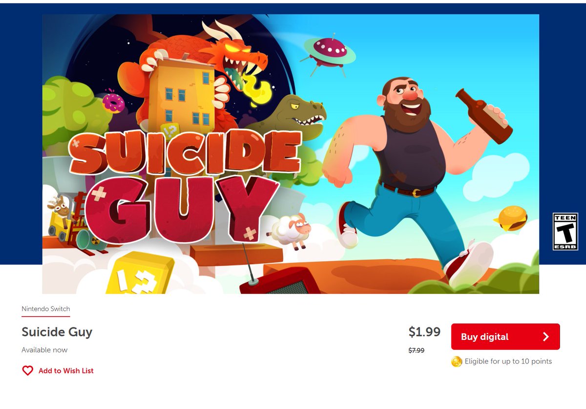 MalboMX's tweet image. Hello my friends!
Suicide Guy🍔 on Nintendo Switch is now on Sale for few days (1.99$) nintendo.com/games/detail/s…

Hurry up before the sale ends!
#gamedev #promotion