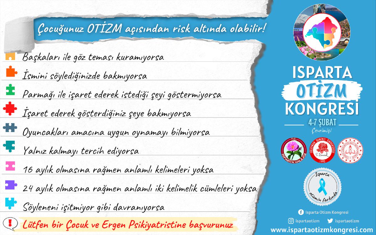 IspartaOtizm's tweet photo. Çevrim içi "Isparta Otizm Kongresi" 4-7 Şubat 2021'de.
Detaylar ve kayıt için https://t.co/E1Ei68i6Ma adresini ziyaret edebilirsiniz.
#ıspartaotizmkongresi @ziyaselcuk @safran1958 @mehmetnezirg @oseymenoglu61 @dbomeryilmaz @crsumt @fevzigcluu https://t.co/LlUX3yTBBW