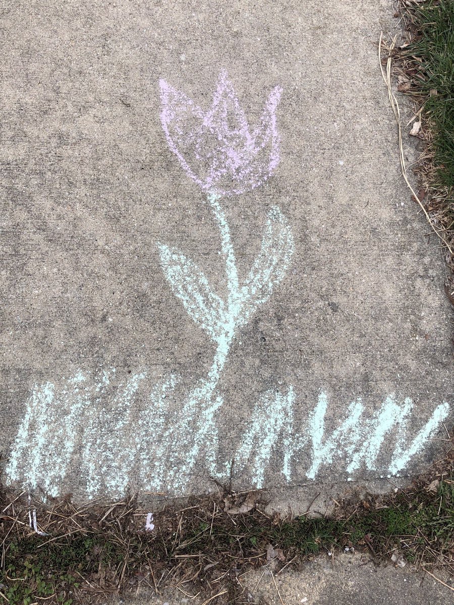 KristinRNFranks's tweet photo. My daughters and I went around our neighborhood and made sidewalk art to bring everyone joy! #fisherskindess https://t.co/6FO9BZJtae