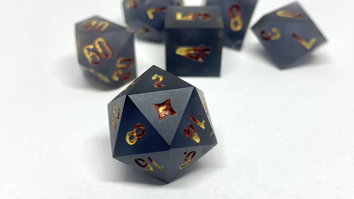 _dancinglights's tweet photo. ✨🔥Fire Swarm🔥✨

I really love how this set worked! Have some more pictures! I would love play an earth genasi flavored with lava for this set☺️

#handmadedice #polyhedraldice #criticalrole #ttrpg #nat20 #dnd5e #dnd
#diceporn #dungeonsanddragons #dicemaker #d20 #5e #dicegoblin https://t.co/Gg5MLBpoeS