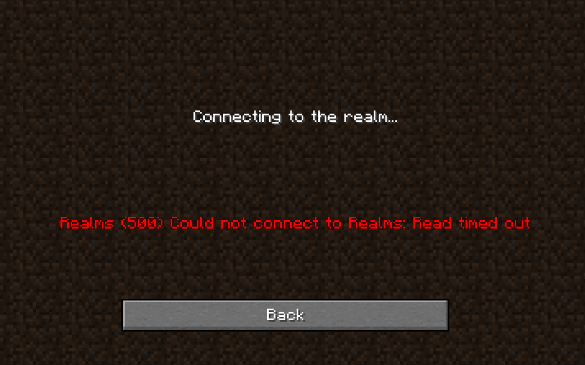 _natw's tweet photo. @MojangSupport Hi I'm getting a 500 error connecting to Realms - was fine 2 days ago. https://t.co/vzgGSX38zE