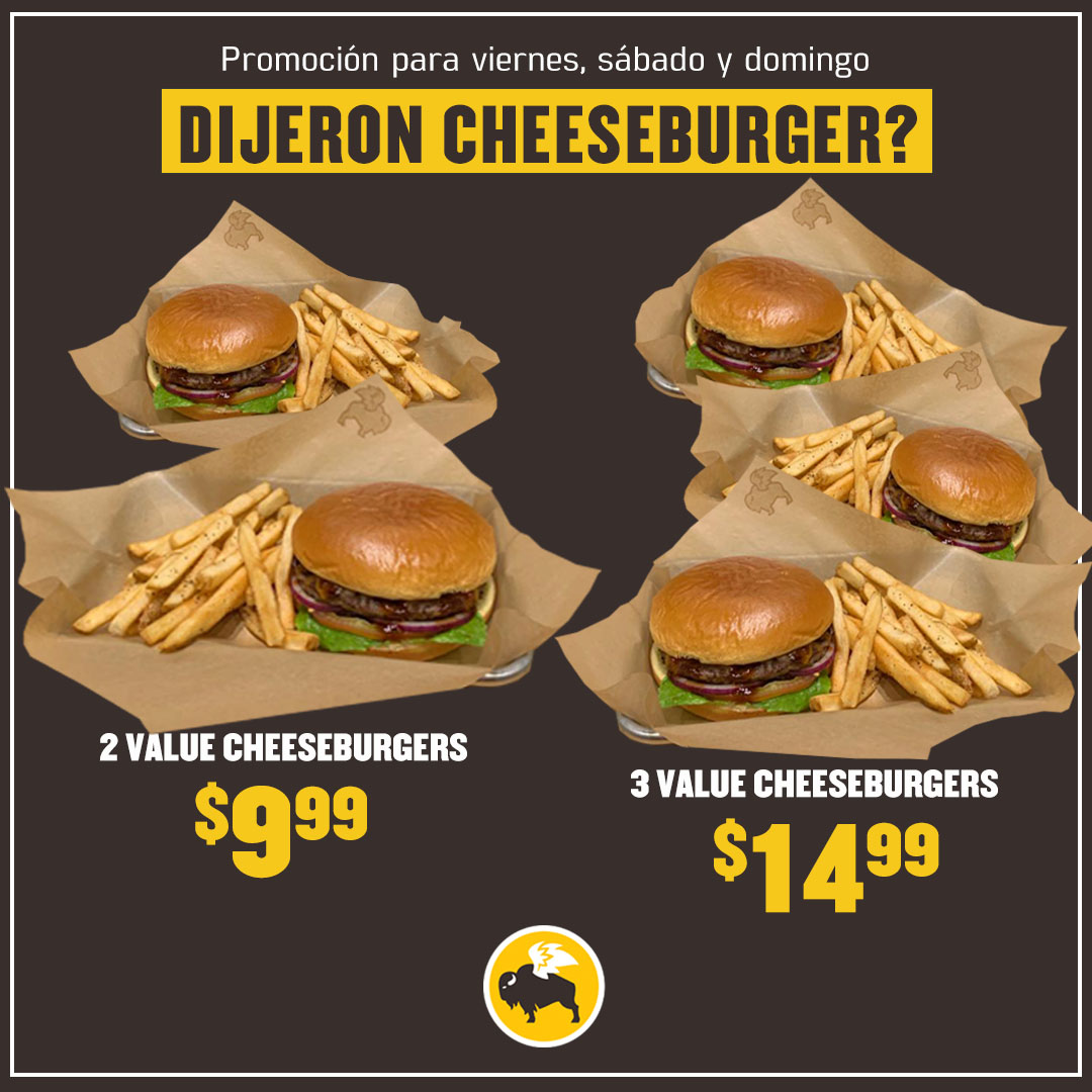 No te provoca una deliciosa Cheeseburger de B-DUBS? Qué tal si son 2 o 3?😎⁣
⁣
Aprovecha del viernes 8 al domingo 10 de enero de 2021:⁣
2 Cheeseburgers value 🍔🍔por solo $9.99 ⁣⁣⁣
3 Cheeseburgers value 🍔🍔🍔por solo $14.49⁣⁣⁣
⁣⁣⁣