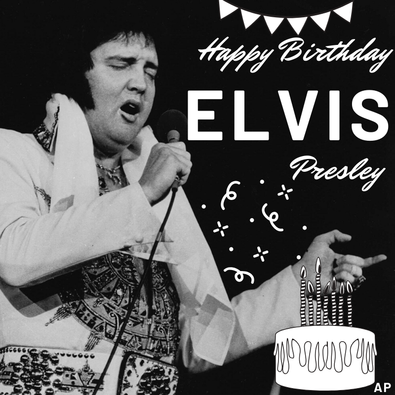 Happy Birthday Elvis Presley!

The \"King of Rock and Roll\" would have been 86 today. 