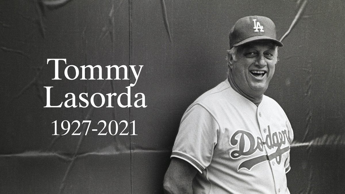 We mourn the passing of Hall of Fame manager Tommy Lasorda. He was 93.