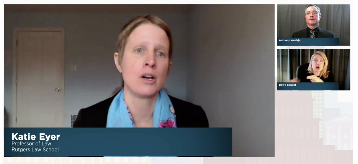 Important & insightful presentations! Now,  @katie_eyer asks panelists what's their vision for intersectional disability law.  @JameliaNMorgan: we need more formal recognition by organizations of issues like policing of disabled ppl of color. This is the result of advocacy efforts.