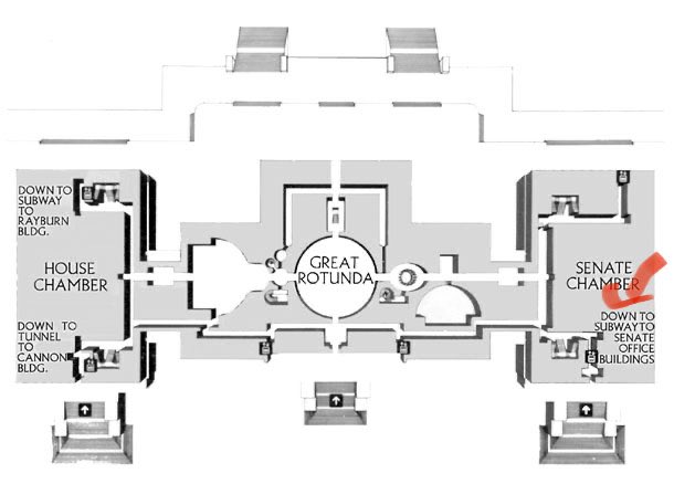 The door they are unlocking is a door that has access to the SENATE offices.