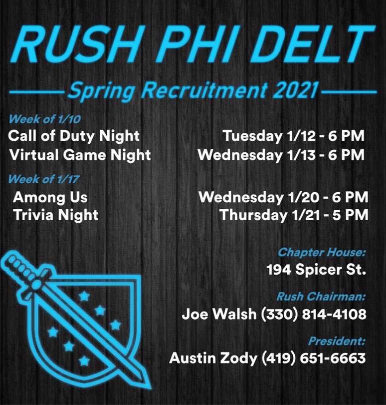 Interested in joining our brotherhood? Check out our virtual events in the coming weeks, We would love to see you guys there! Please sign up if interested in the link below⚔️ linktr.ee/AkronPhiDelt