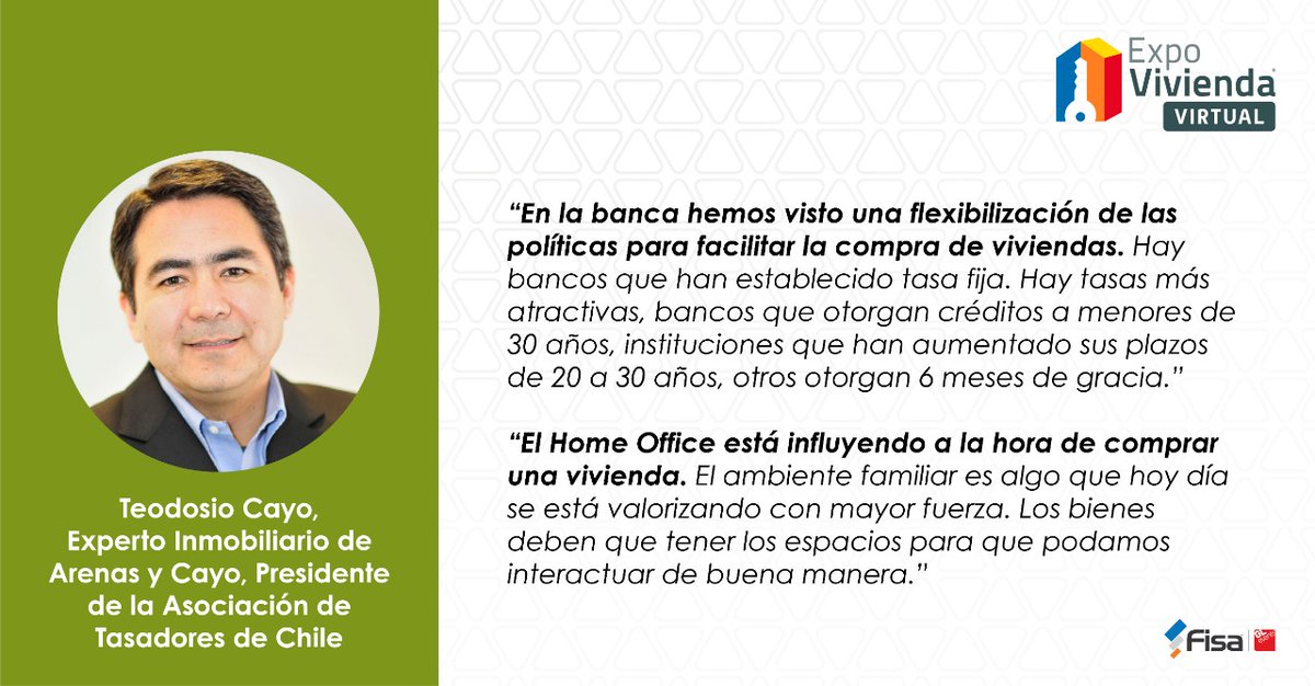 Expoviviendacl's tweet photo. Nos acompañó Teodosio Cayo, de @ArenasyCayo  en una charla sobre tips para elegir una nueva vivienda en #ExpoViviendaVirtual https://t.co/kCTd5SRXSC