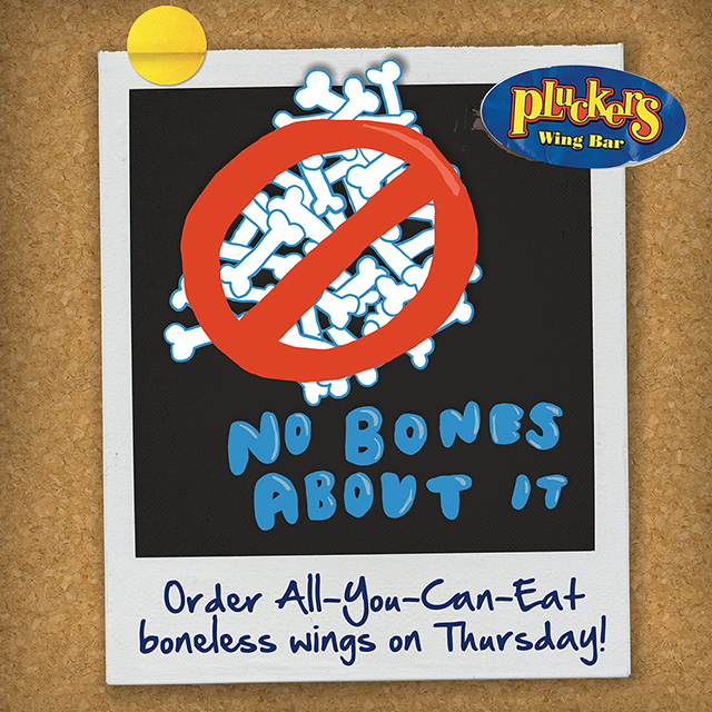 Stace_Myster's tweet photo. I’m not usually one to brag, but I just completed the No Bones About It challenge at Pluckers. https://t.co/gQOAWUWshP