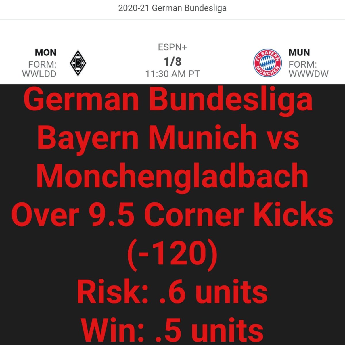 WCSportsInsight's tweet photo. #Friday #FreePlay in #German #Bundasliga match between @FCBayern and @borussia_en 
⚽️⚽️⚽️🔥🔥🔥💰💰💰
#WestCoastSportsInsight #sports #sportsbetting #sandiego #NFL #sportsbook #handicapper #Vegas #WCSI #documentedhandicapper #teamWCSI #lasvegas #basketball #NCAAF #ESPN #NCAAB https://t.co/DvTiw6uSVA