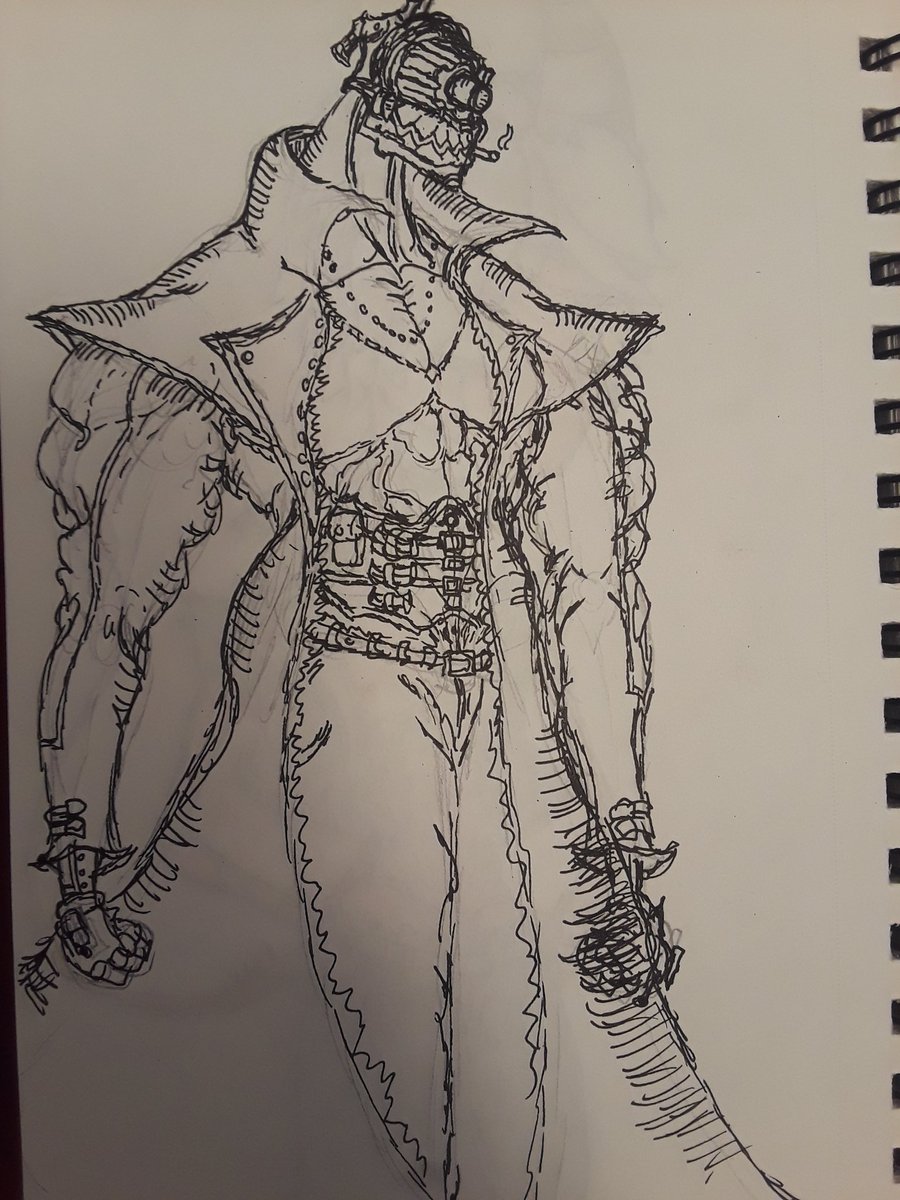 Cloverknight5's tweet photo. Don't know if anyone is a fan of manga, just wanted to post some sketches I drew of Juzo Inui from No Guns Life. Been reading volume 1 and loving it. Now I really want to learn how to draw him. #JuzoInui #nogunslife https://t.co/zJbi0ykMfh