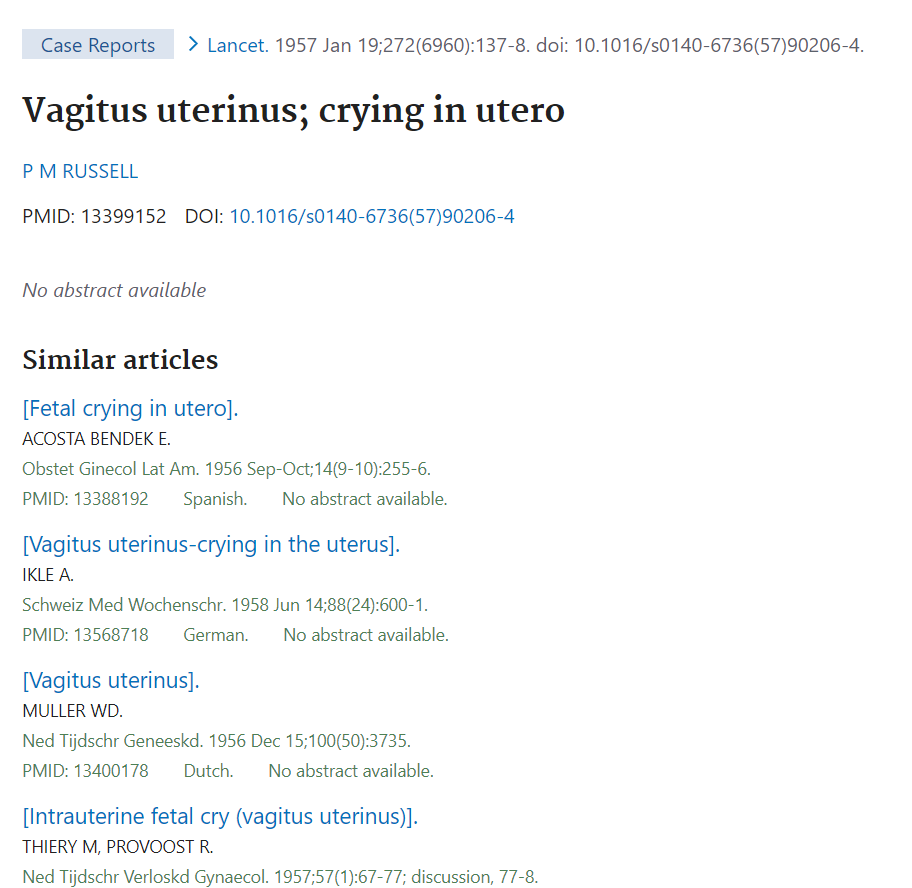 7. As an aside: fetuses can scream at some point in gestation--it's called "vagitus uterinus"