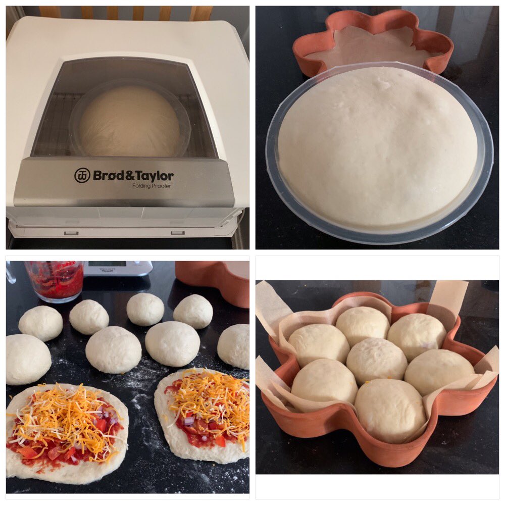Rob_C_Allen's tweet photo. #SavouryBread in the form of cheesy #Pizza buns, baked in my @MasonCashUK flower bread form. Pizza on the go. #TwitterBakeAlong https://t.co/uP7AJZs4Cg