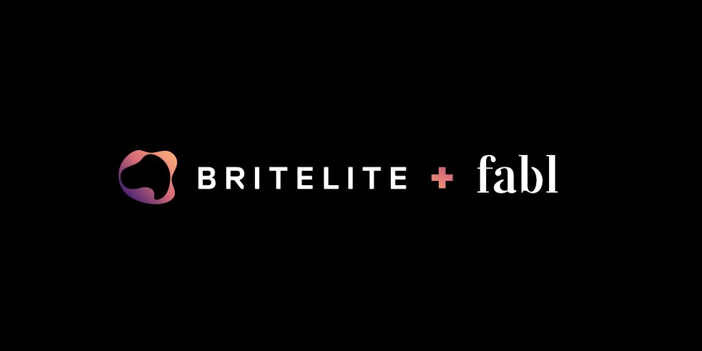 We are excited to share the news of <a href="/BriteliteSF/">Britelite Immersive</a>'s acquisition of fabl and introduce our new CEO, @DainaMiddleton. Read more at bit.ly/39aGnPv