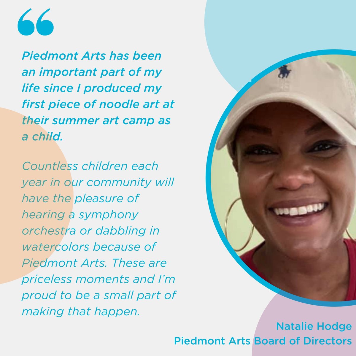 Today's #SupporterRecognition goes out to Piedmont Arts Board member, filmmaker, author &amp; so much more, Natalie Hodge.

We've asked Natalie to tell us the impact the arts have had on her and why she chooses to support Piedmont Arts' mission to ignite passion for the arts in MHC!